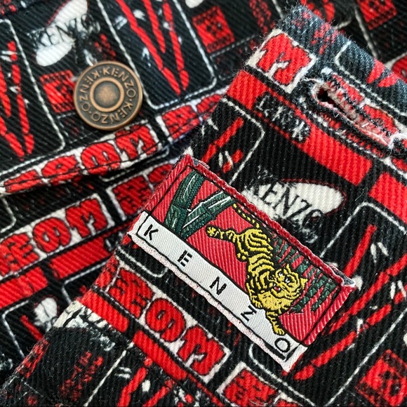 Kenzo Black and Red logo Denim Jacket - Picture 9 of 13